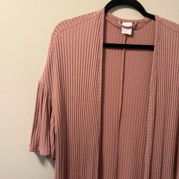 Stars Above Pink Ribbed Robe - Picture 3 of 5